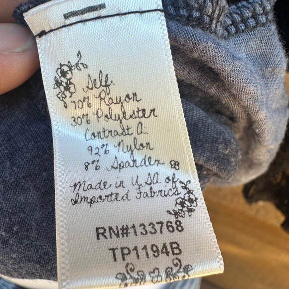 Scrapbook California West Coast Tie Dye 3/4 Lace Sleeved Shirt Size M - Picture 2 of 8